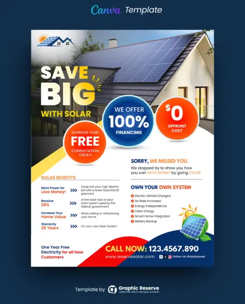Solar Advertising Flyer Template Canva
