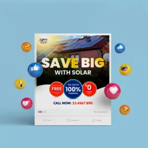 Solar Digital Marketing Poster Canva Templates