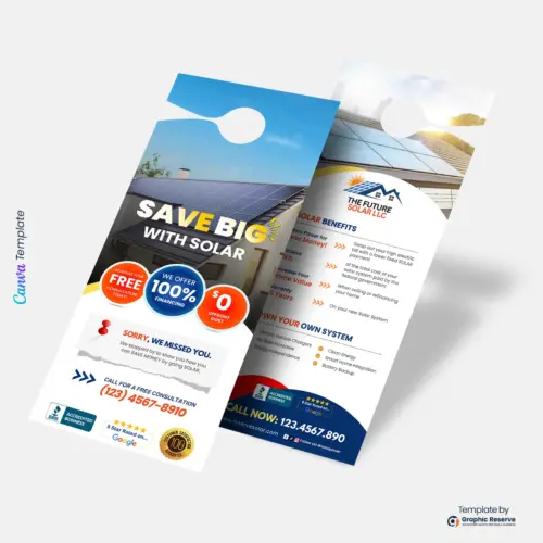 Solar Consultation Door Hanger | Editable Canva Lead Generator