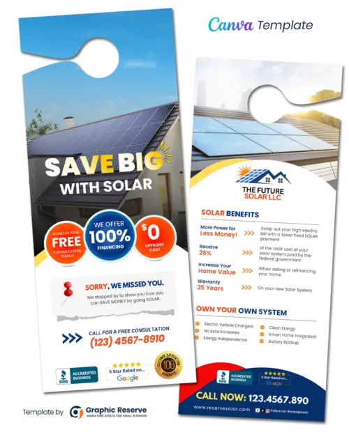 Solar Door Hanger Design Template