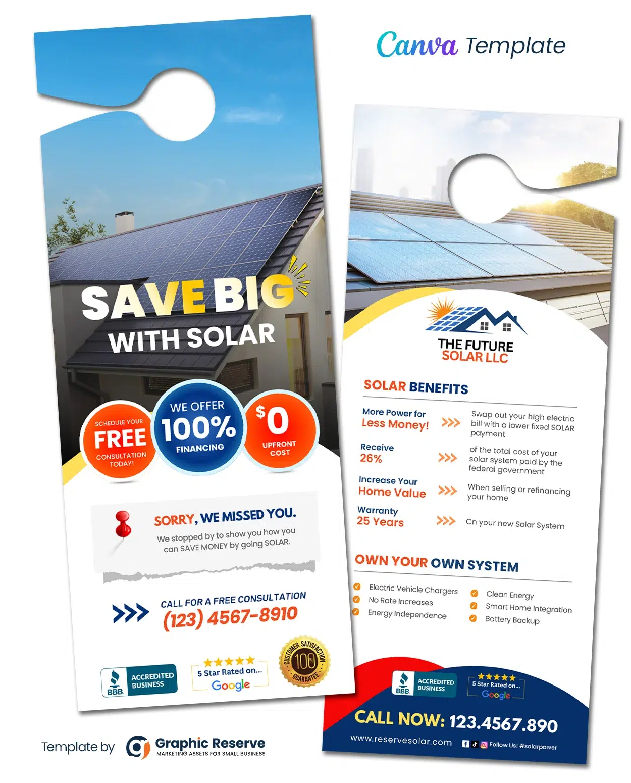 Solar Door Hanger Design Template