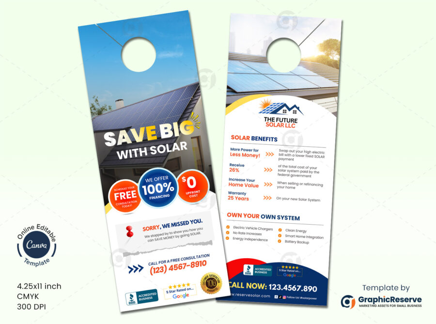 Solar Door Hanger Template