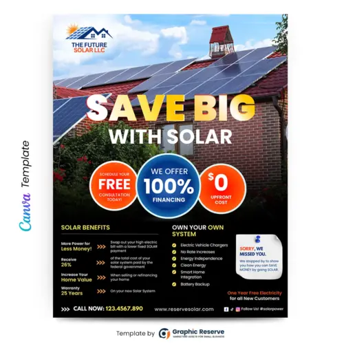 Solar Energy Advertising Flyer Template