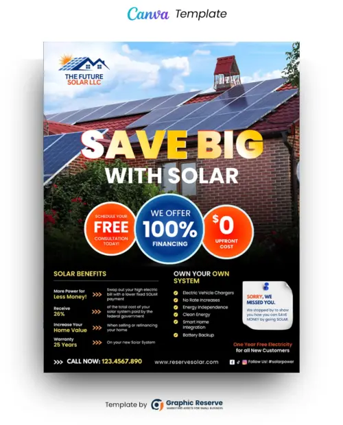 Solar Energy Advertising Flyer Template