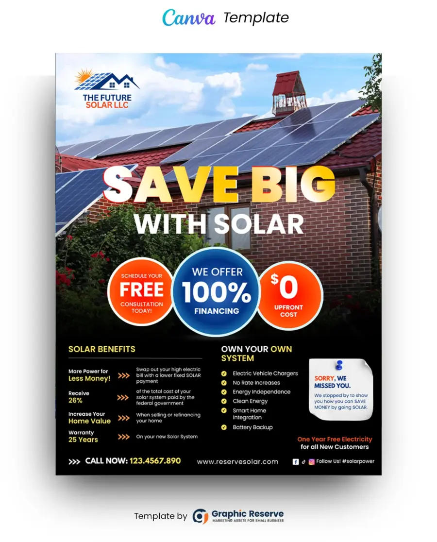 Solar Energy Advertising Flyer Template