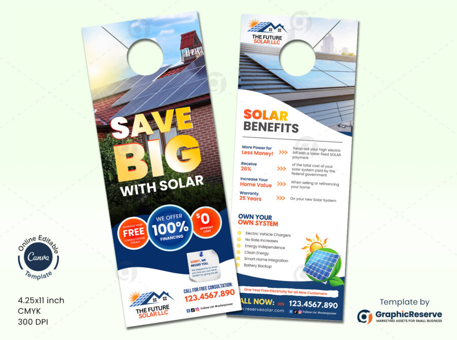 Solar Energy Marketing Door Hanger Design