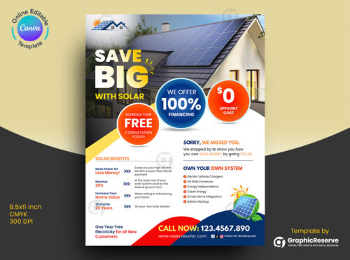 Solar Flyer Canva Template