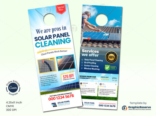 Solar Panel Cleaning Door Hanger Design Template Canva