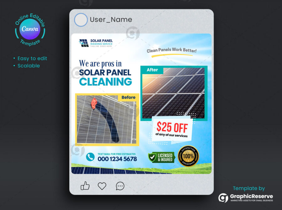 Solar Panel Cleaning Facebook Banner Template