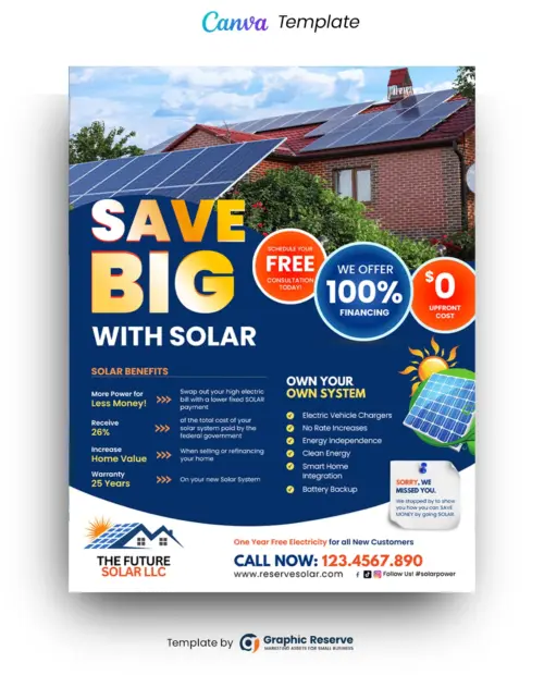 Solar Power Marketing Flyer Template
