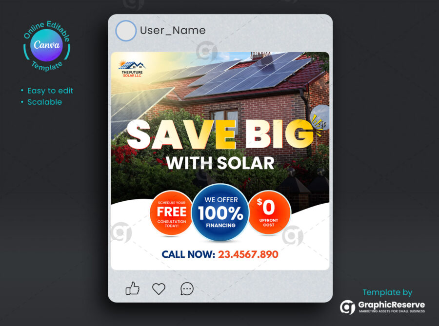 Solar digital marketing poster