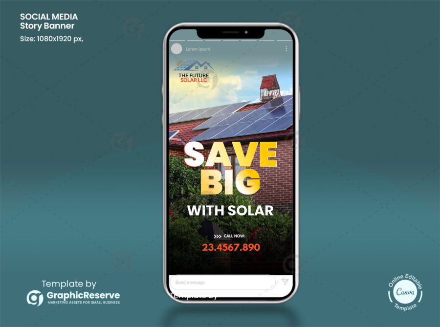 Solar digital marketing story design template