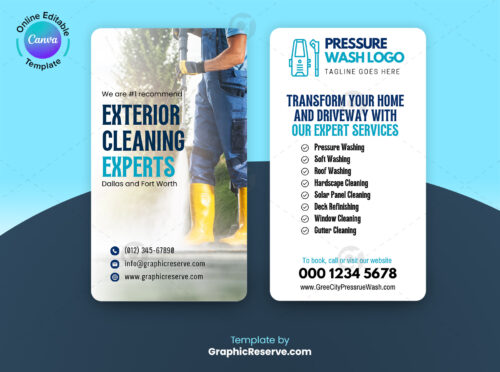 power washing business card