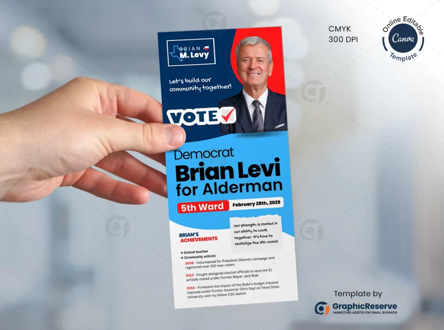 City Council Vote Political Rack Card Canva Template