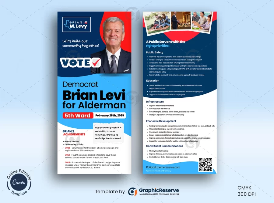 City Council Vote Political Rack Card Design Template