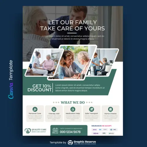 Elder Care Flyer Design Canva Template