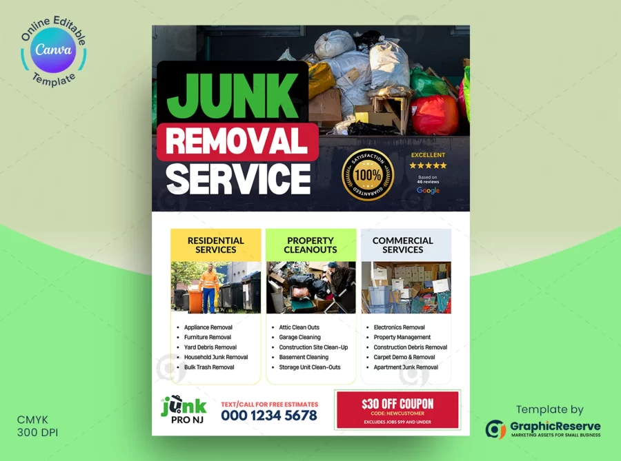 Junk Hauling Flyer Canva Template