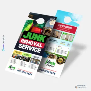 Custom Junk Hauling Flyer Door Hanger Design Template