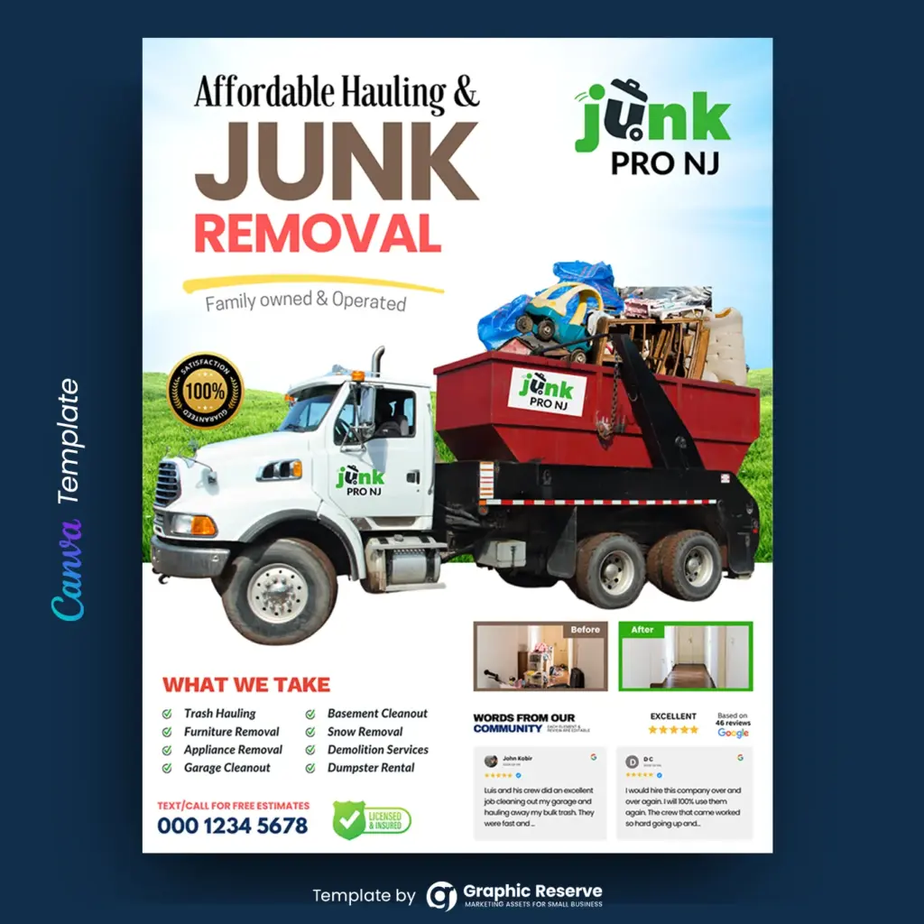 Junk Hauling Flyer Design Template