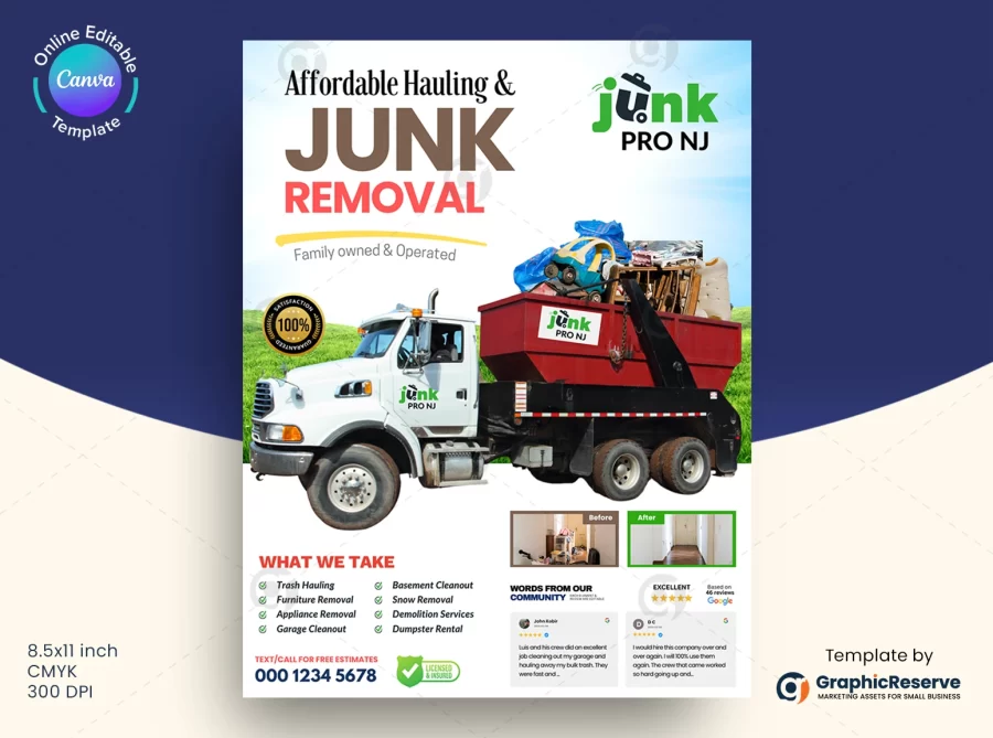 Junk Removal Flyer Design Template Canva