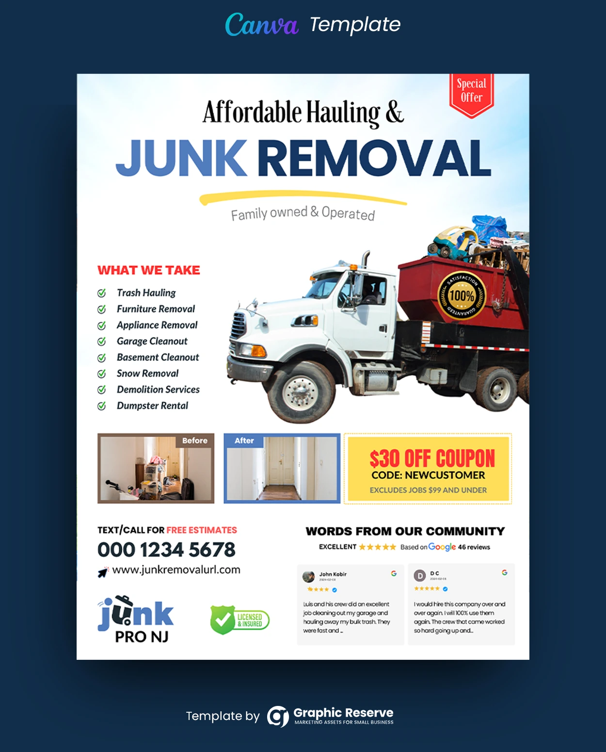 Junk Removal Flyer Template - Canva Design