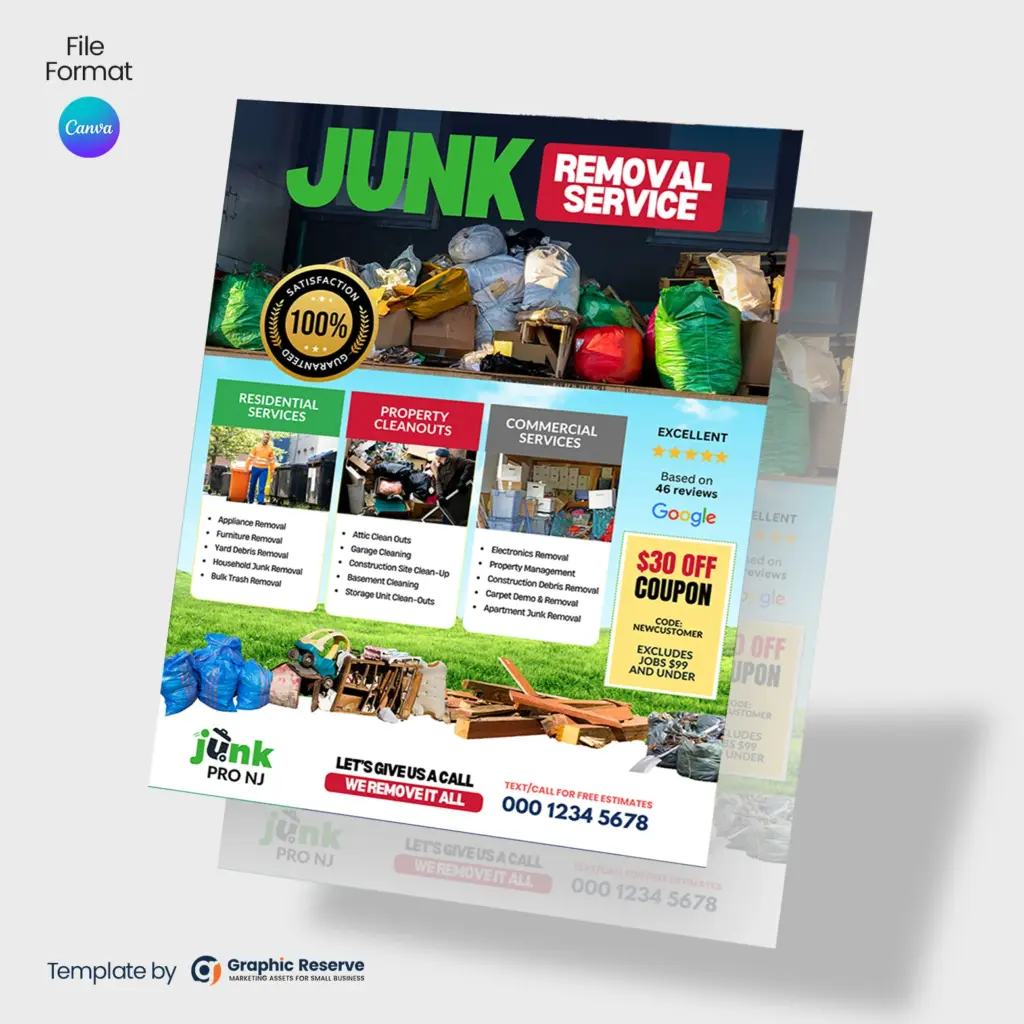 Junk-Removal-Marketing-Flyer-Design Canva-Template