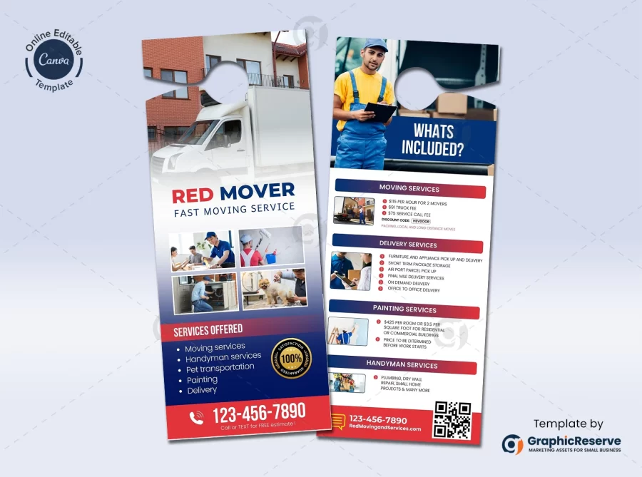 Moving and Handyman Service Door Hanger Template