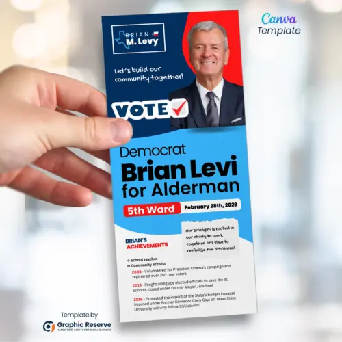 Political Campaign Rack Card Design – Canva Template