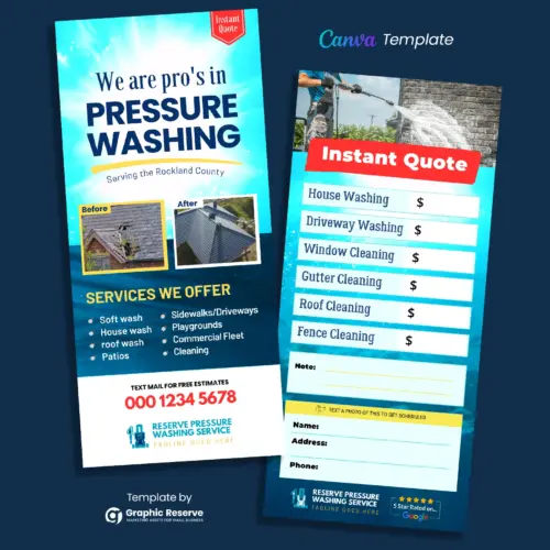 Pressure Wash Instant Quote Rack Card