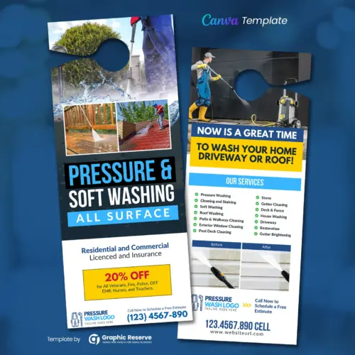 Pressure Washing Door Hanger Template Canva