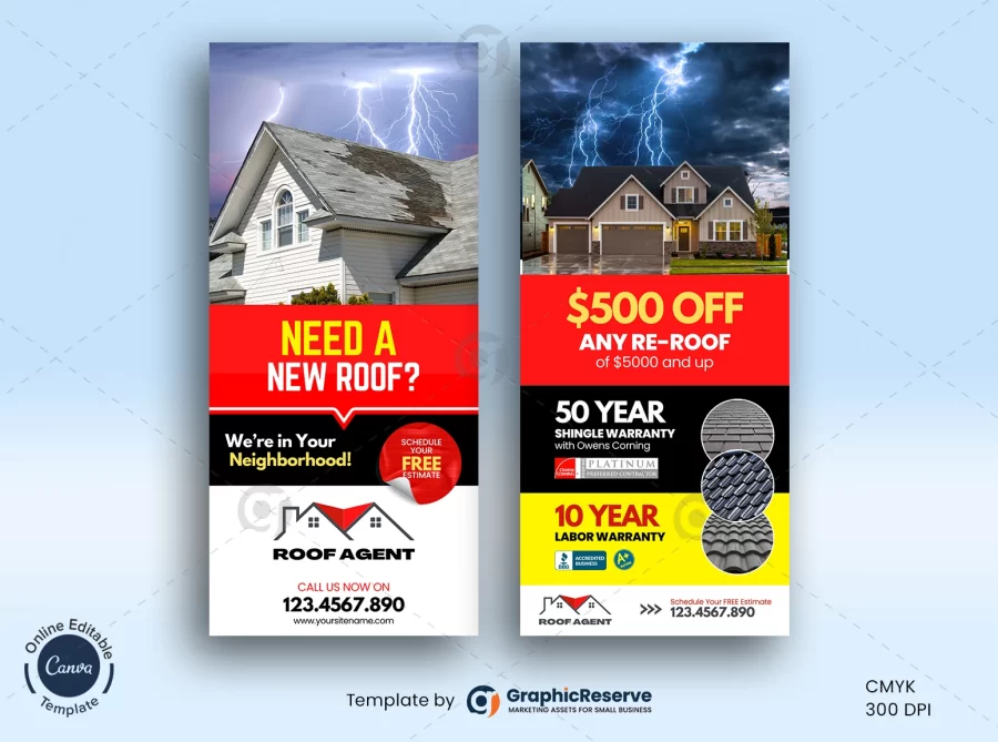 Roofing Coupon Rack Card Template