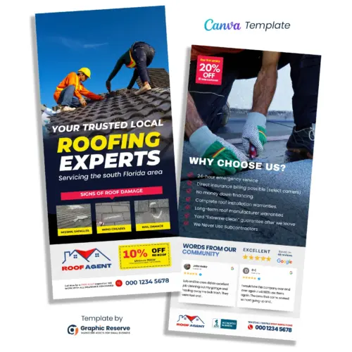 Roofing Rack Card Flyer Template Canva