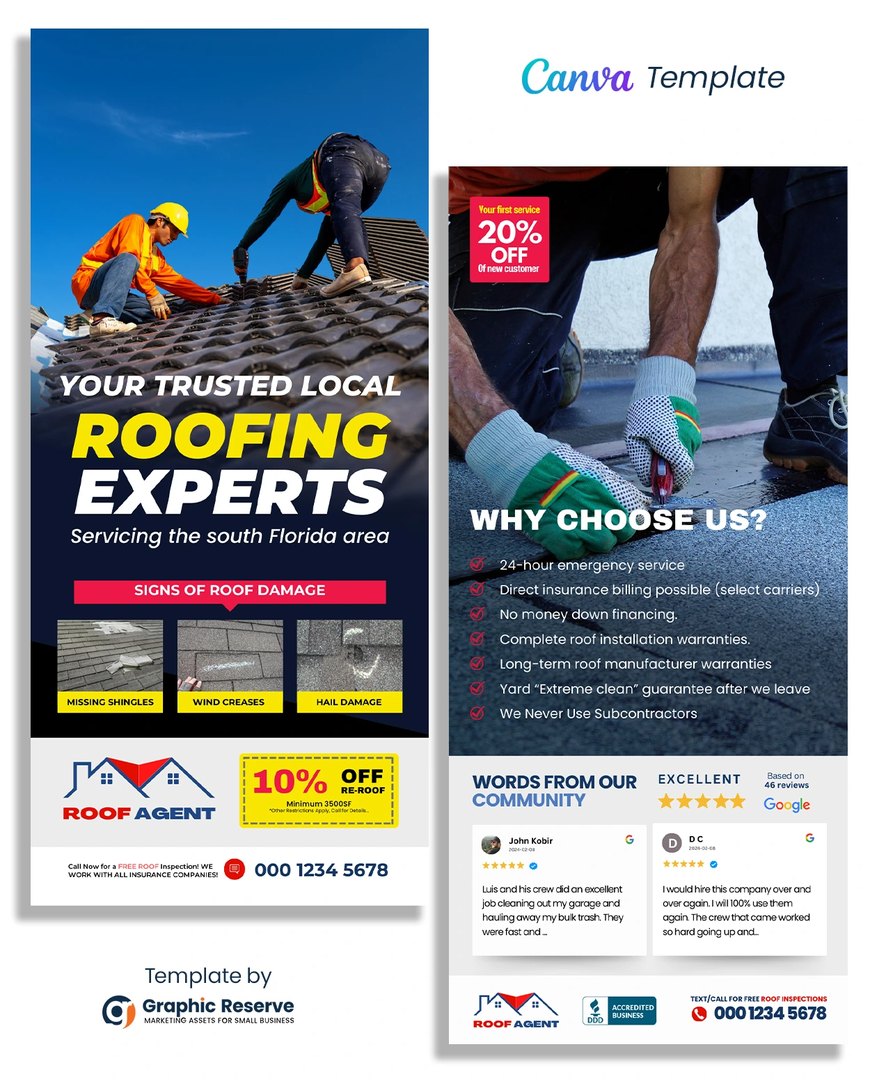 Roofing Rack Card Flyer Template Canva