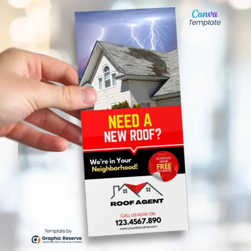 Roofing Rack Card Template - Canva Online Editable Design