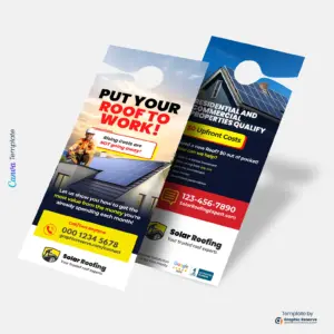 Solar Roof Quote Door Hanger | Lead Generation Canva Template