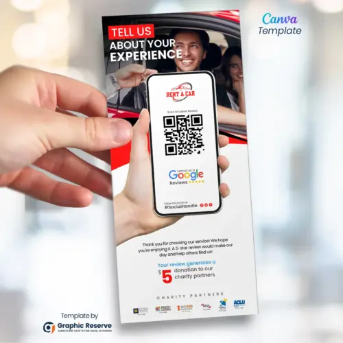 Automobile Car Rental Review Request Flyer & Rack Card Template | Canva Design