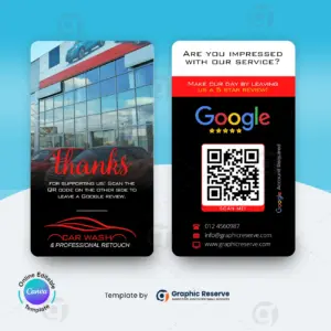Automobile Car Wash Google Review Request Business Card Canva Template – Canva template