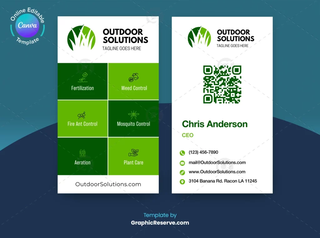 Business Card Design Template For Lawn Mowers
