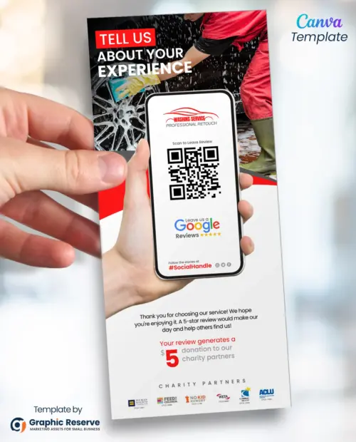 Car Washing Google Review Request Rack Card