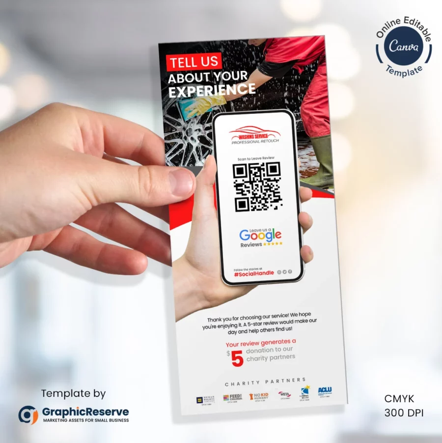 Car Washing Review Request Rack Card Flyer