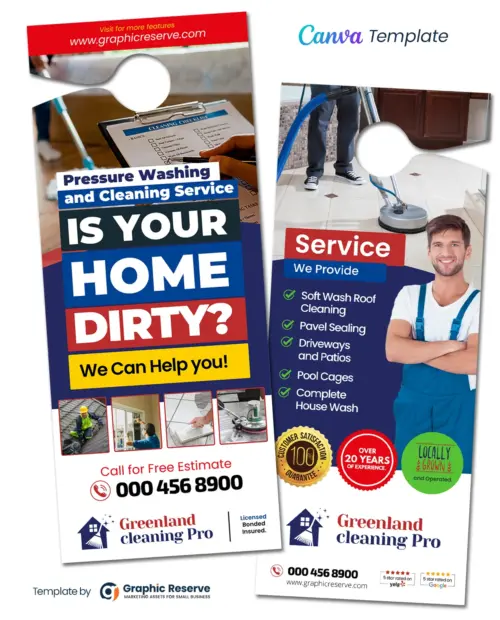 Cleaning Service Door Hanger Template 1