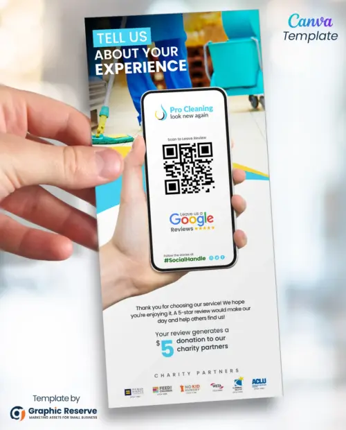 Cleaning Service Google Review Request Rack Card