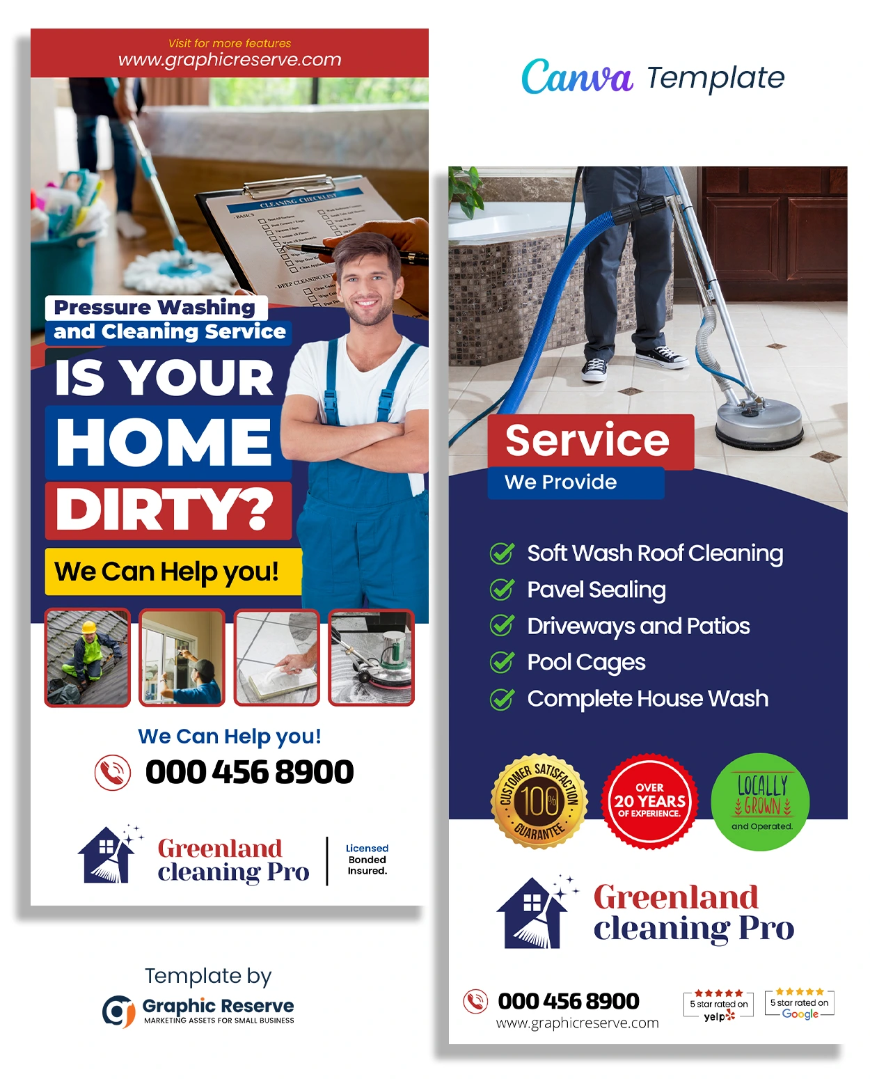 Cleaning Service Rack Card Flyer Design Canva Template