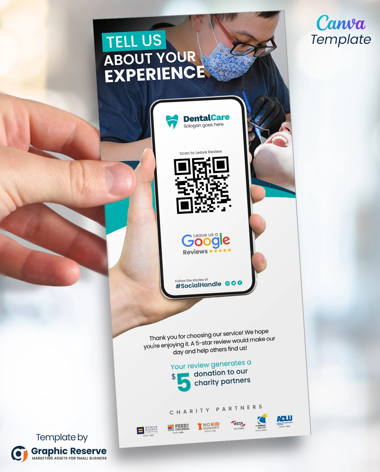 Dental Service Review Request Flyer & Rack Card Template | Canva Design