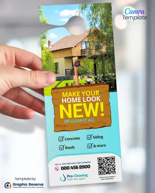 Exterior Cleaning Door Hanger Template Canva 1