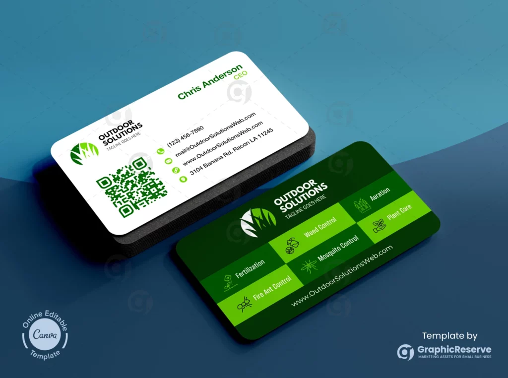 Gardening Business Card Design Canva Template