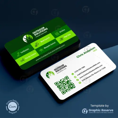 Gardening Business Card Design Canva Template 1