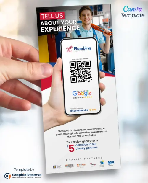 Handyman Plumbing Google Review Request Rack Card
