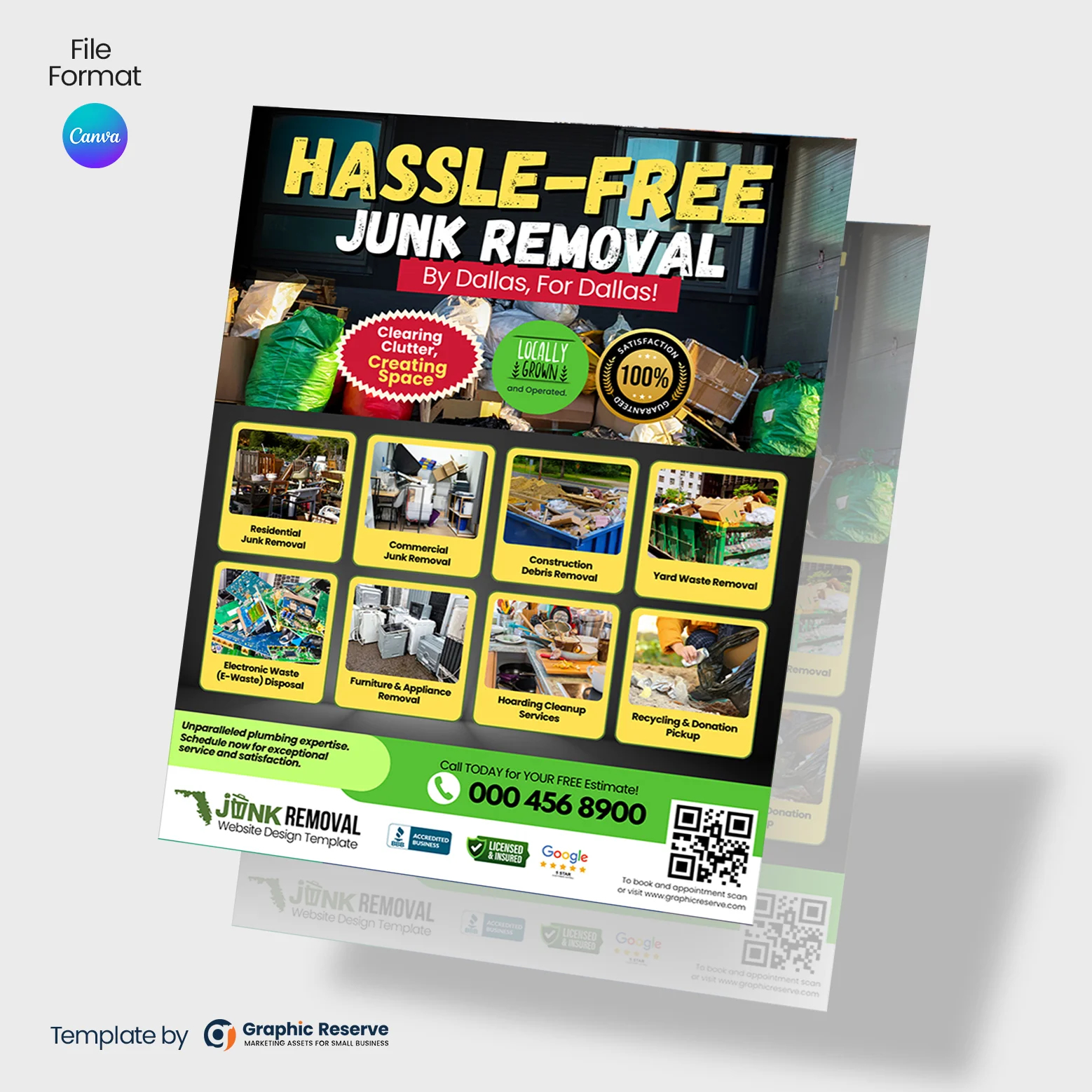 Junk Removal Flyer Template Featuring Junk Hauling Services