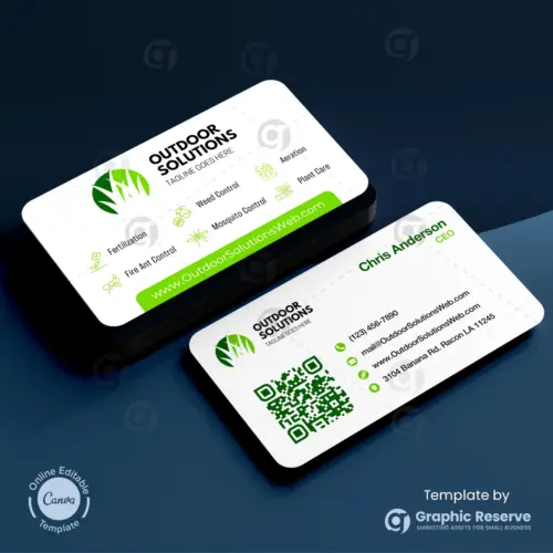 Lawn Care Business Card Design Canva Template 1